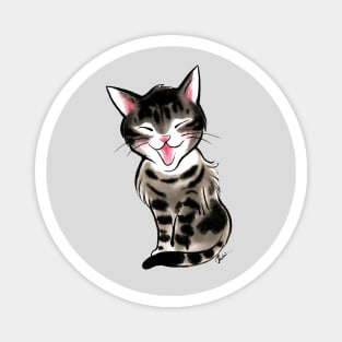 Laughing little tabby cat Magnet